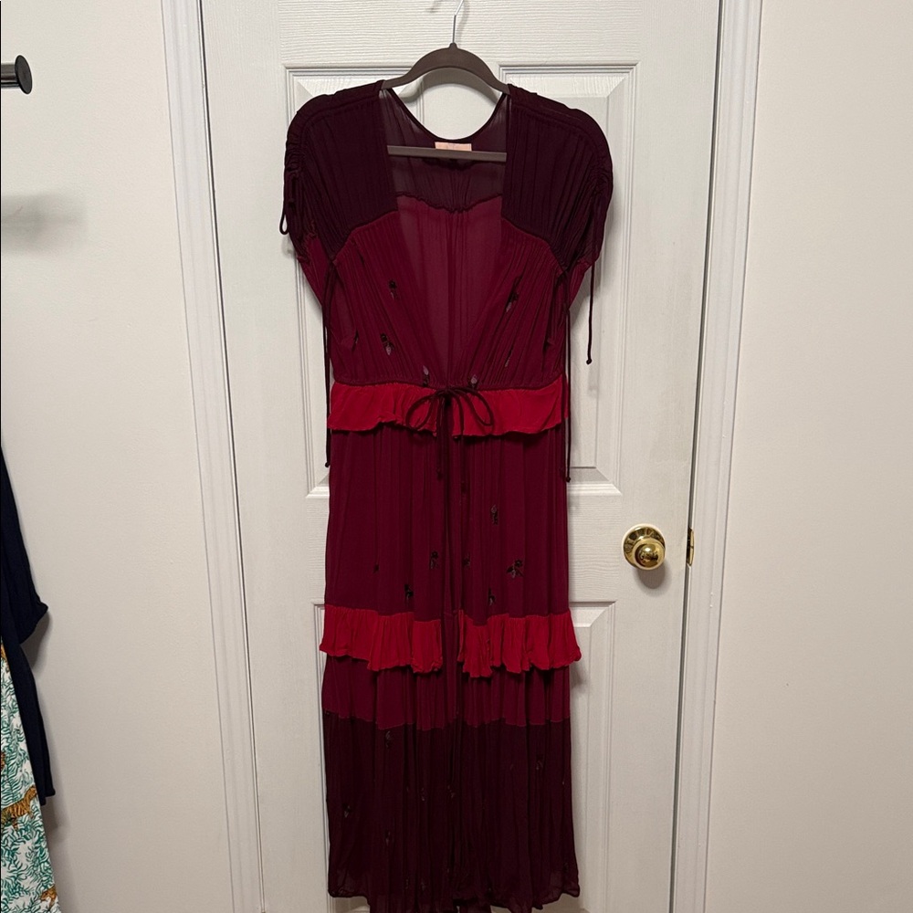 Elegant Burgundy Duster